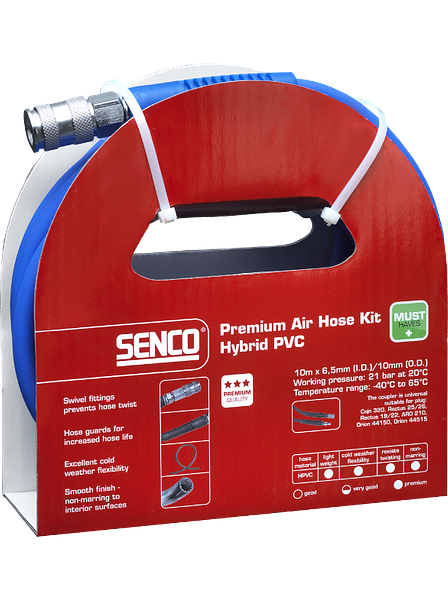 Senco Premium luchtslang kit uni hybride PVC 10 mtr x 6,5 mm. - Senco