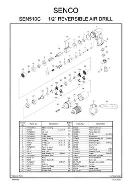 1/2” REVERSIBLE AIR DRILL (SEN510C)